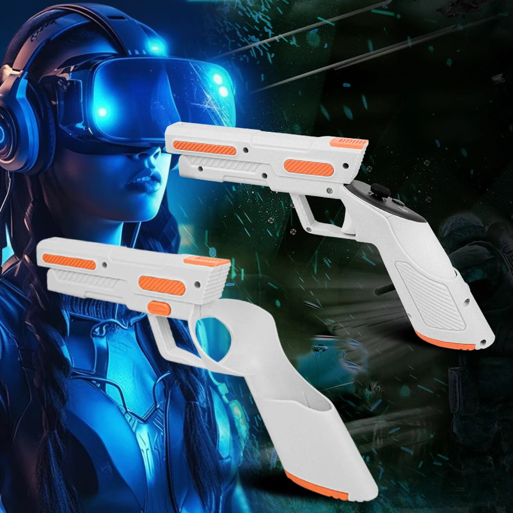 Meta Quest 3 VR Gun Stock Grip | Precision FPS Aiming Controller White Tidesmit