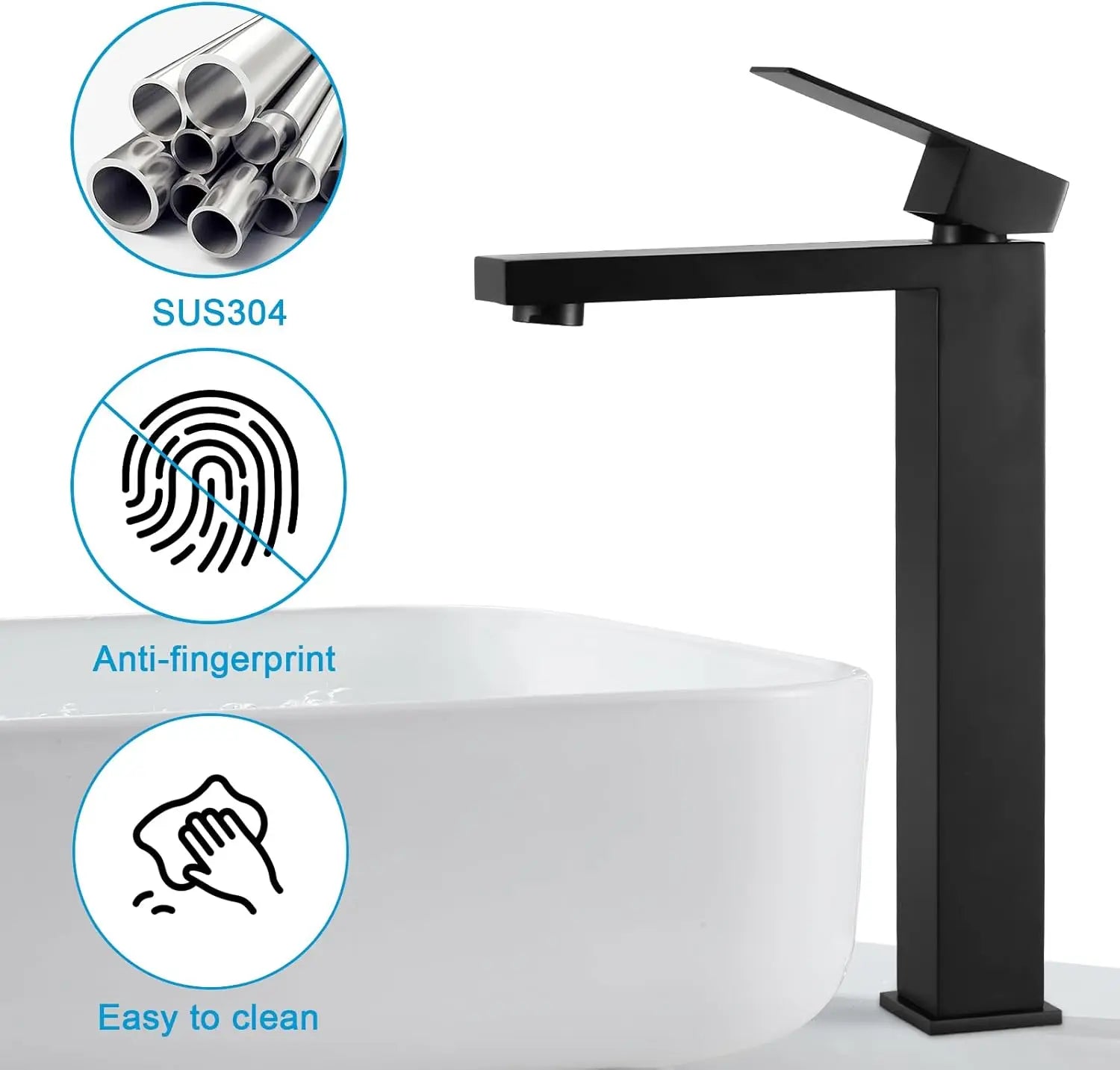 Modern bathroom mixer tap 360° swivel single handle hot and cold water basin mixer sink tap for kitchen and bathroom