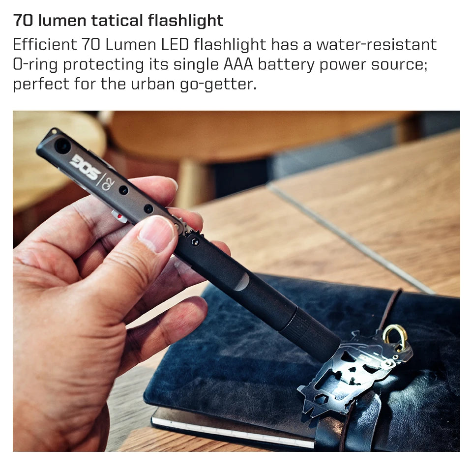 SOG BATON Q2 4 in 1 Multi-Tool Pen Small Folding Tools EDC Portable LED Flashlight Multifunctional Outdoor Survival Multitools
