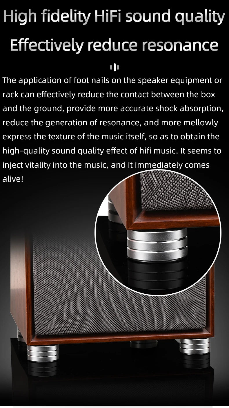 Super Premium 4PCS Hifi Speaker Spikes Stand Feet Pad Aluminum Alloy for Speaker DAC Shock Absorbing Foot Pad