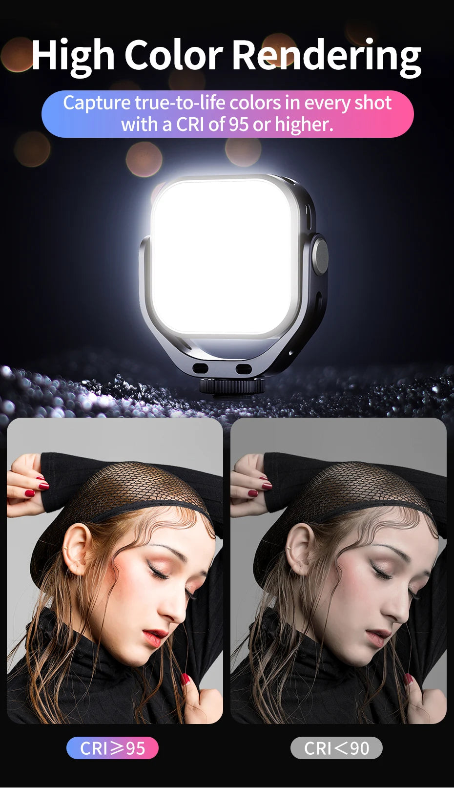 RGB Video Light for Camera & Smartphone - VL66 Portable LED Tidesmit