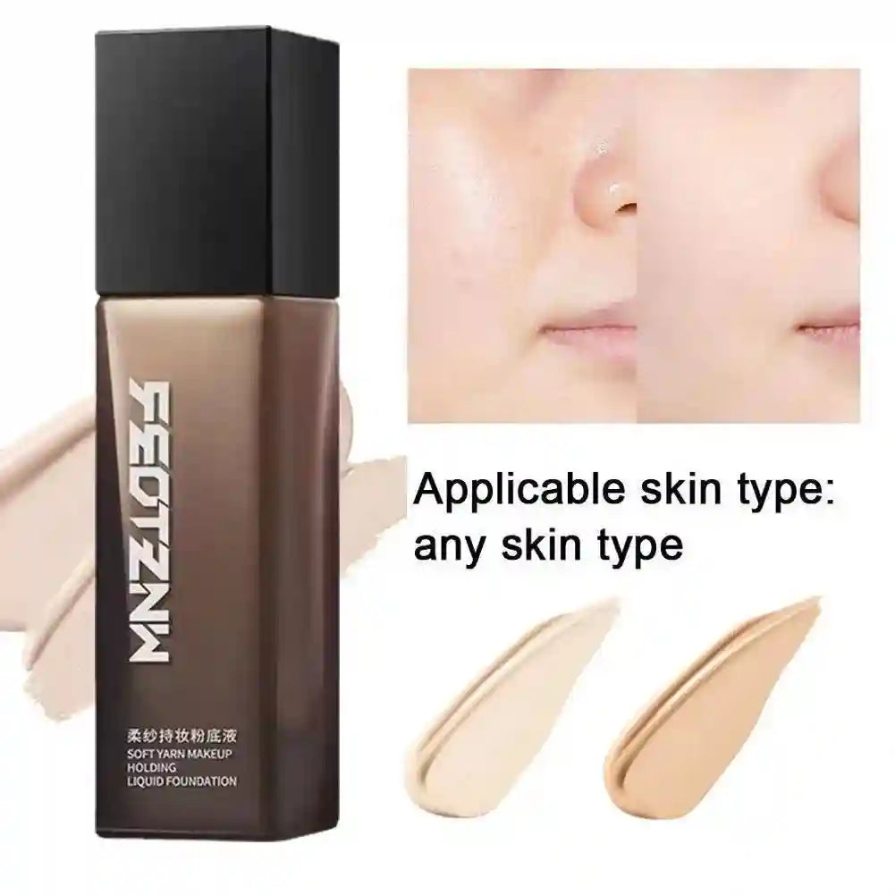Tidesmit Long-Lasting Soft Yarn liquid foundation texture close-up for wrinkles and skin care face makeup