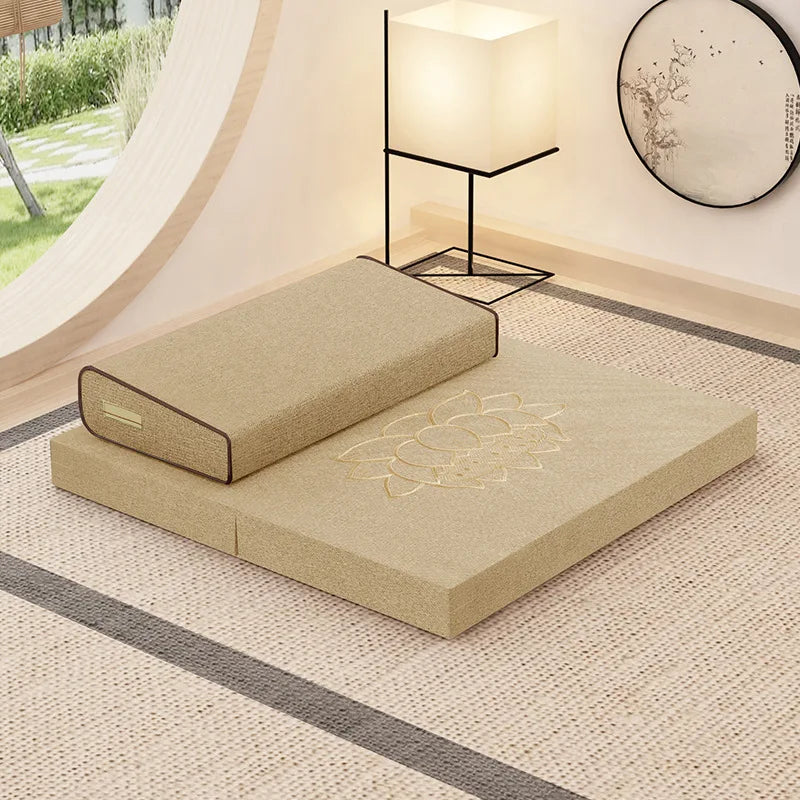 Seat Cushion Meditation Mat Futon Kneeling Meditation Home Thickened Folding Fabric Coconut Palm Zen Mat