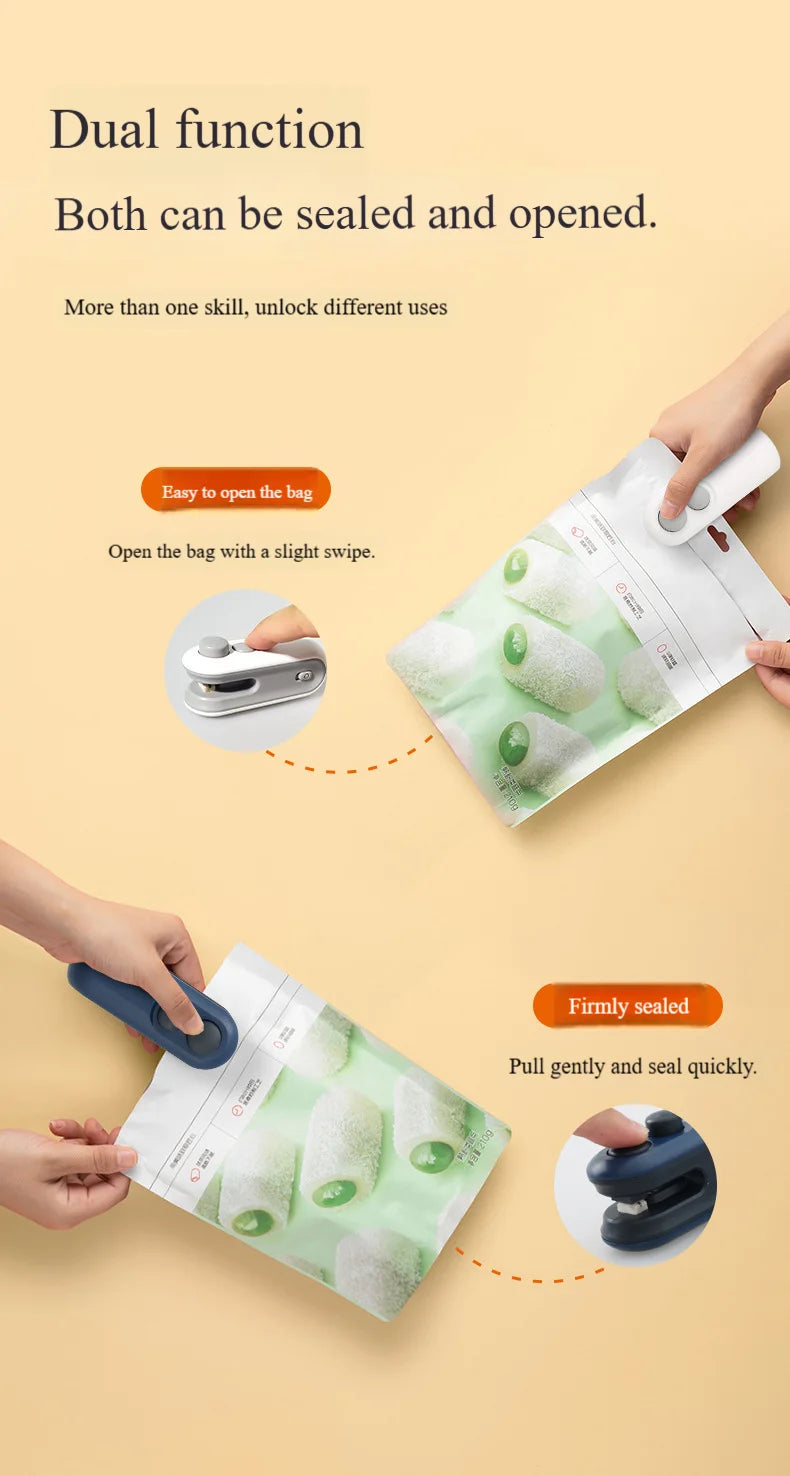 Vacuum Sealing Machine 2-in-1 Small Household Mini Sealing Tool Portable Hand Pressed Food And Snack Plastic Bag Sealing Machine