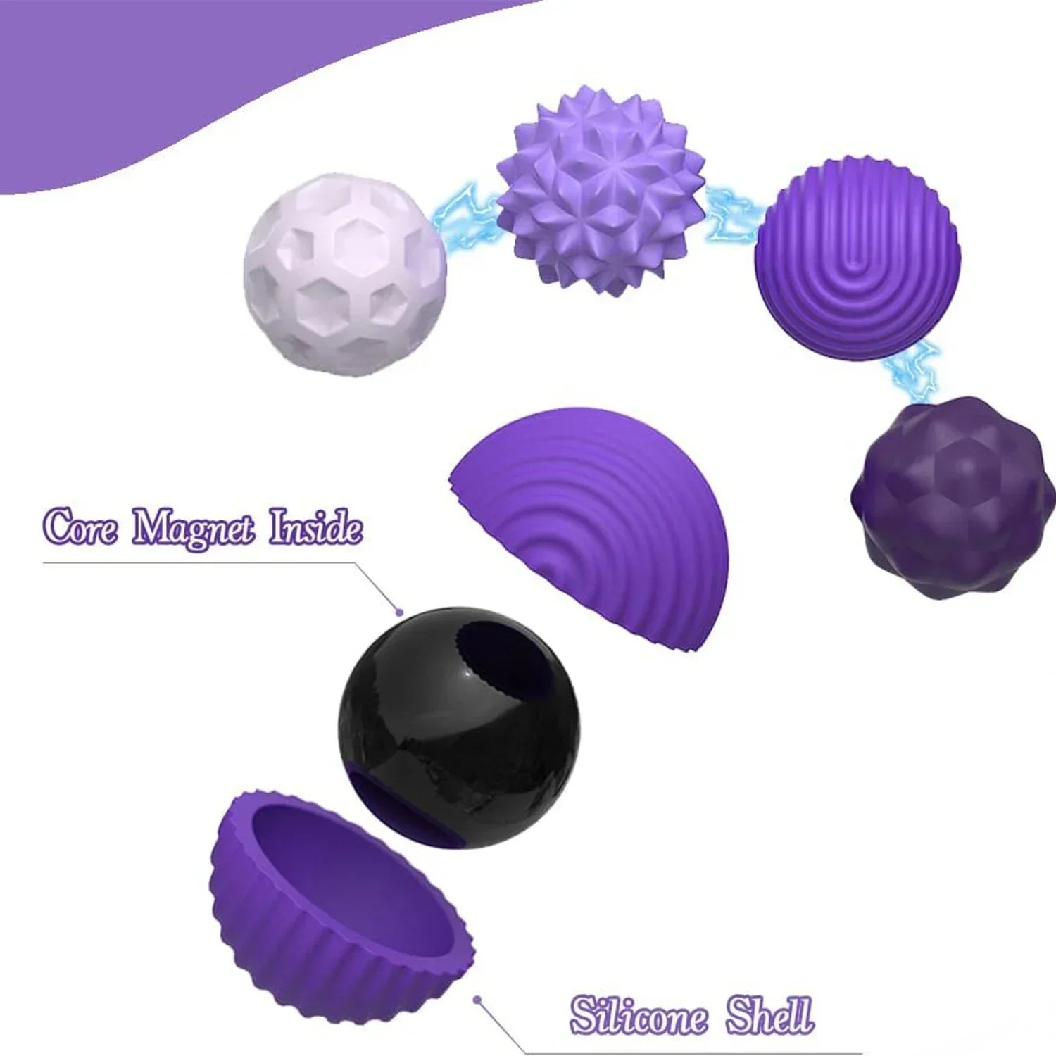 Magnetic Hand Massage Balls for Anxiety Relief - 8 Piece Set Body Shaping Massage Equipment Tidesmit