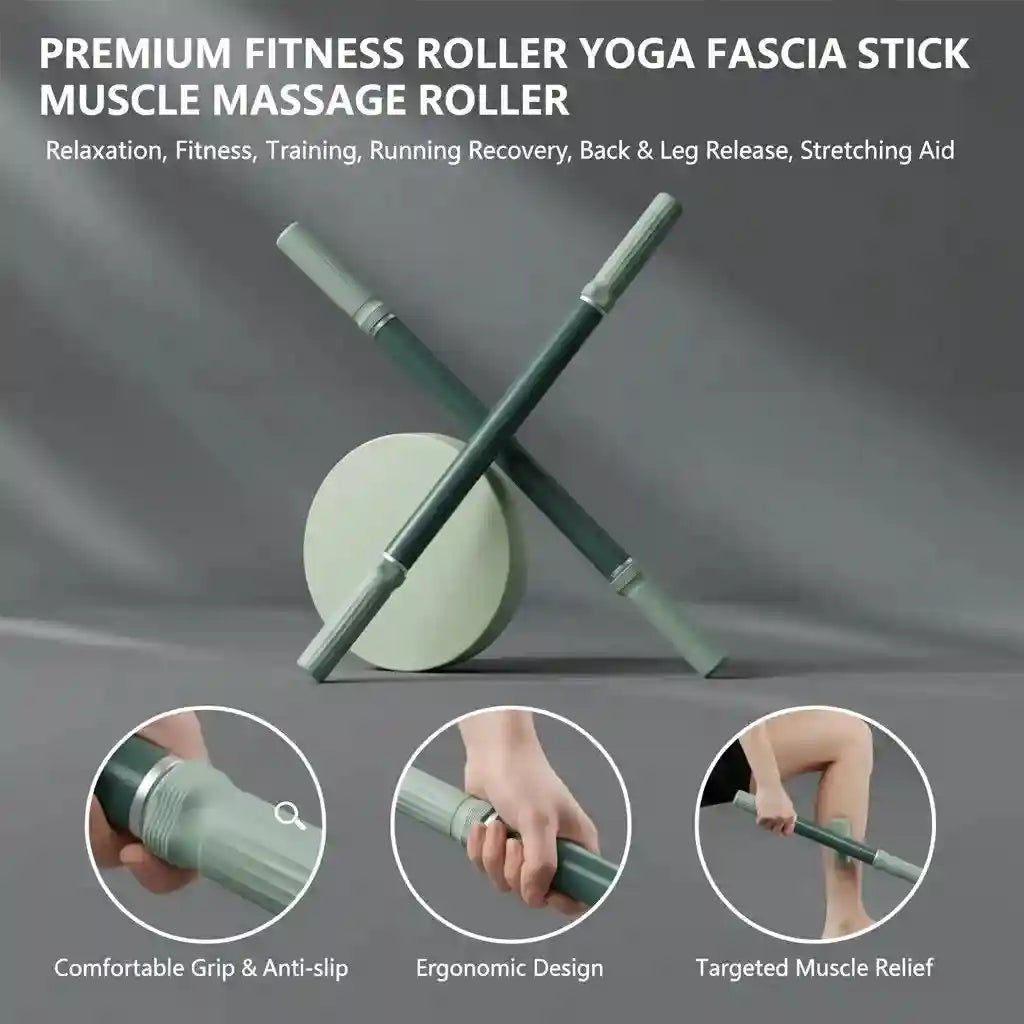 Yoga Fascia Stick 57cm Massage Roller for Deep Tissue Muscle Recovery Massage Roller Tidesmit