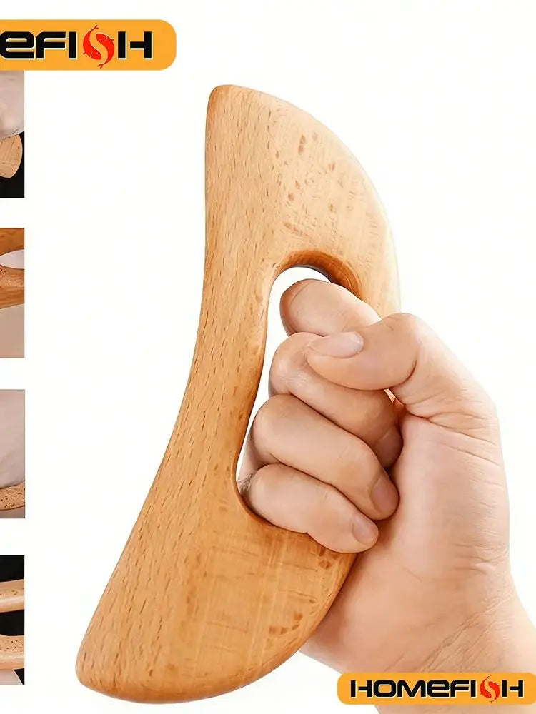 Wooden Gua Sha Scraping Tool | Half-Moon Ivory Body Massager Body Shaping Massage Equipment Tidesmit
