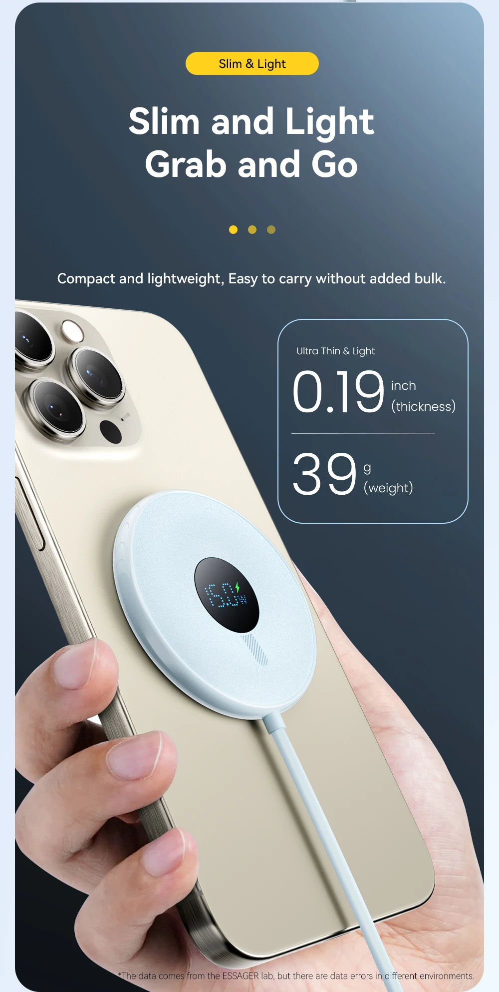 Magnetic Wireless Charger 15W with Digital Display - MagSafe Compatible Tidesmit
