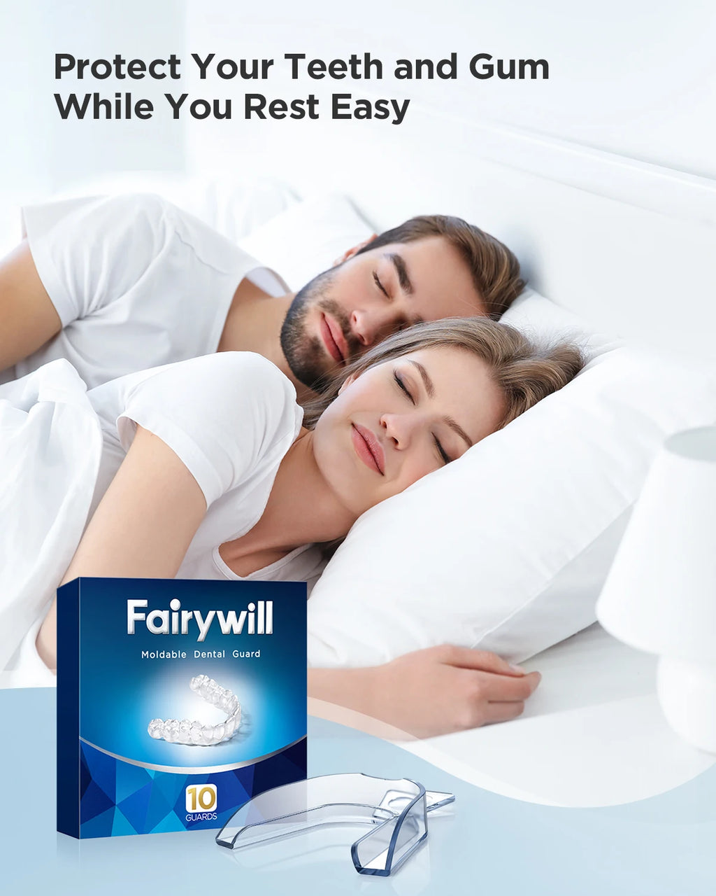 Fairywill Mouth Guard for Grinding Teeth,Night Guards,Guard to Prevent Bruxism,Teeth Whitening Trays,Pro Dental Guard for Moldab
