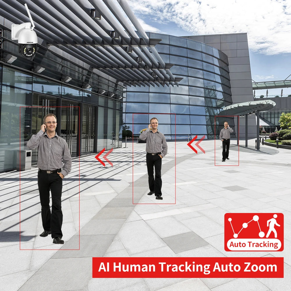8MP 4K PTZ IP Camera Wifi 30X Optical Zoom CCTV Outdoor AI Human Vehicle Tracking Audio Onvif POE Surveillance Camera