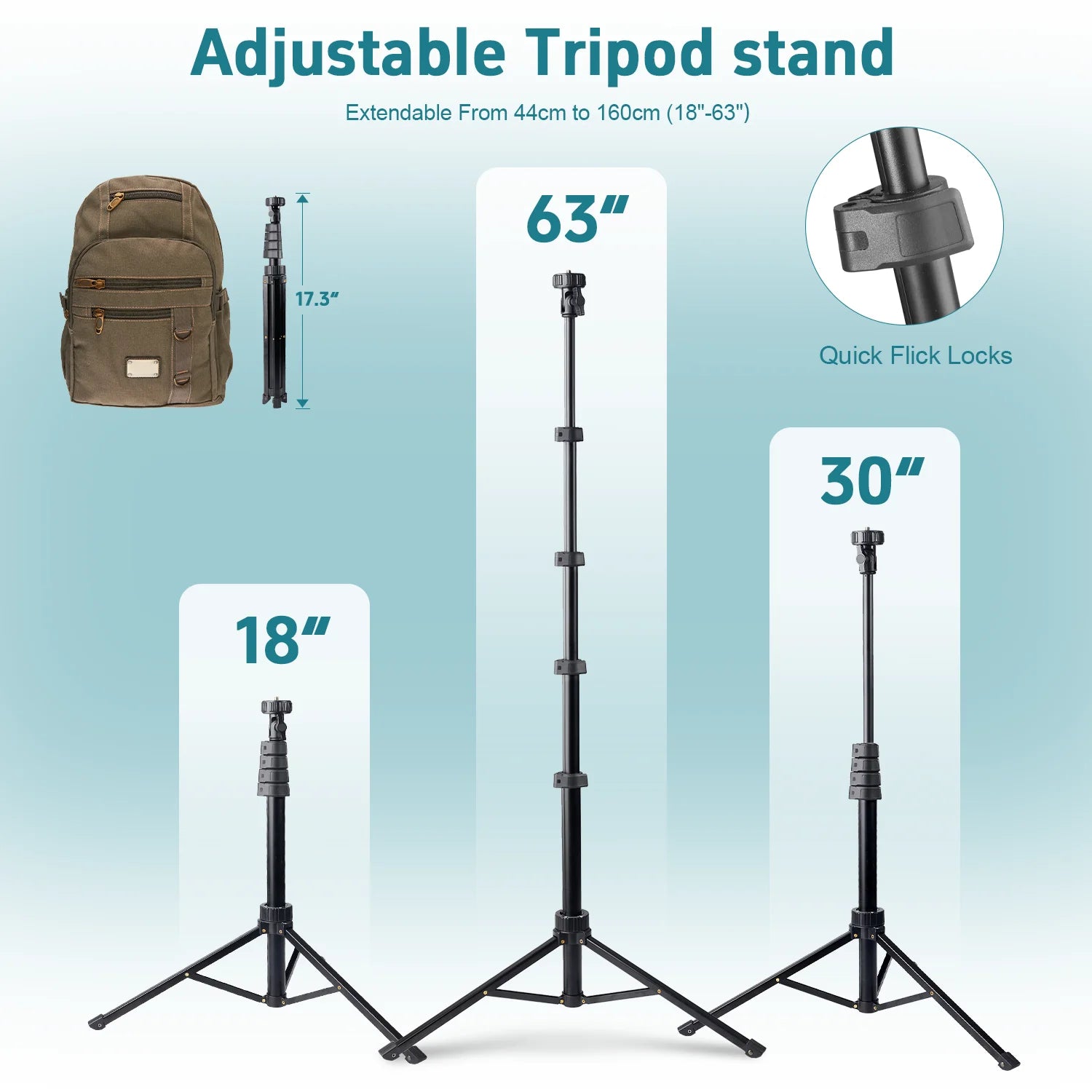 10-Inch LED Ring Light with 160cm Tripod Stand - Tidesmit Lighting Kit Tidesmit