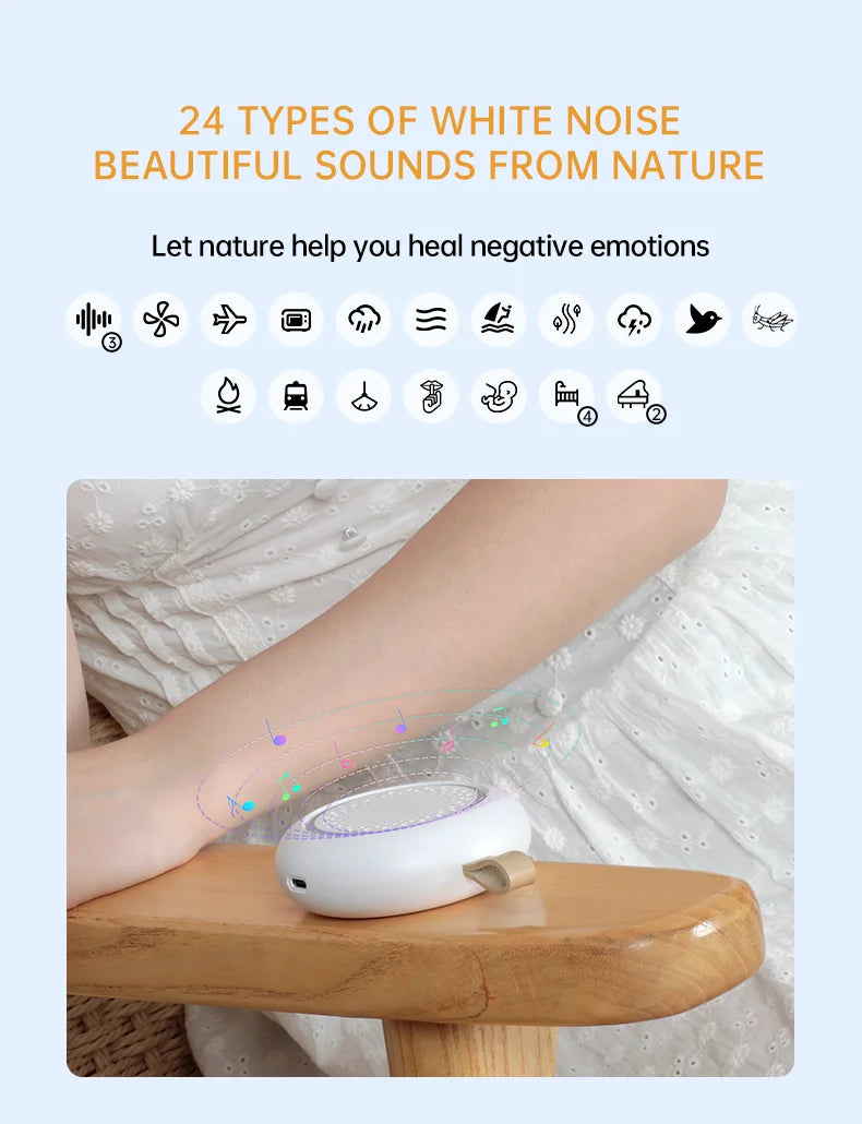 Baby White Noise Machine Rechargeable Timed Shutdown Sleep Machine Baby Sleep Sound Player Night Light Timer Noise Player