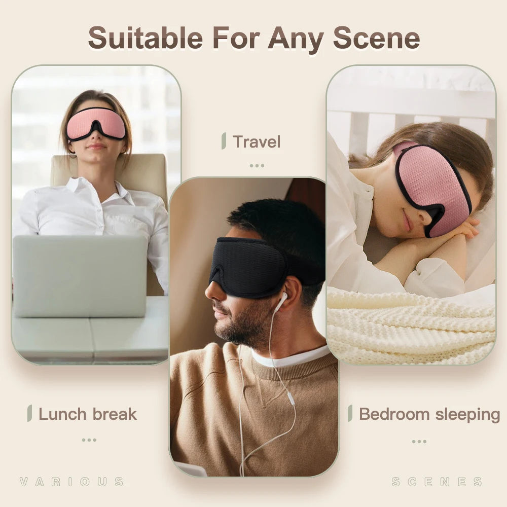 3D Sleep Eye Mask for Sleeping Mask Soft Memory Foam Eye Shades Blindfold Sleeping Aid Face Eyepatch Mask for Travel Couple Gift