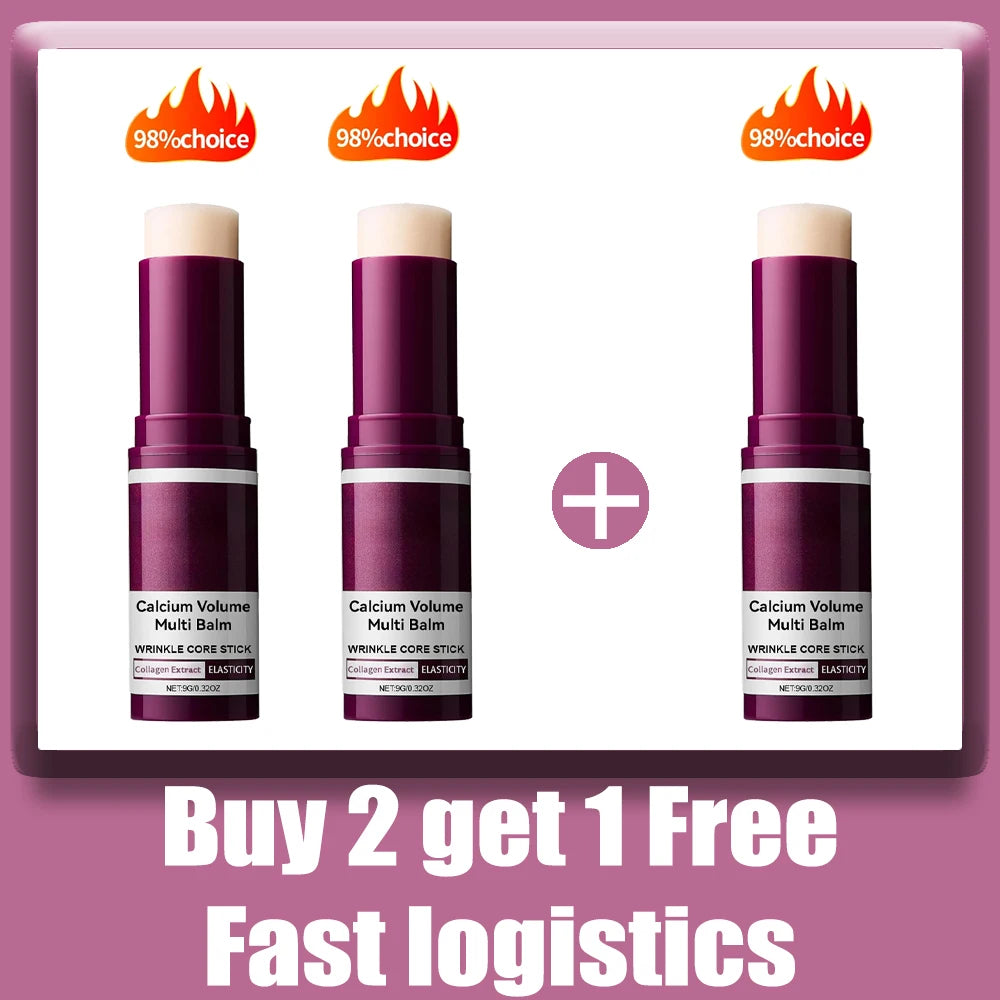 Volume Multi Balm Korean Skincare Stick,Face & Eye Cream,Collagen Deep Moisturizing Anti-Wrinkle,Suitable for Pre Makeup