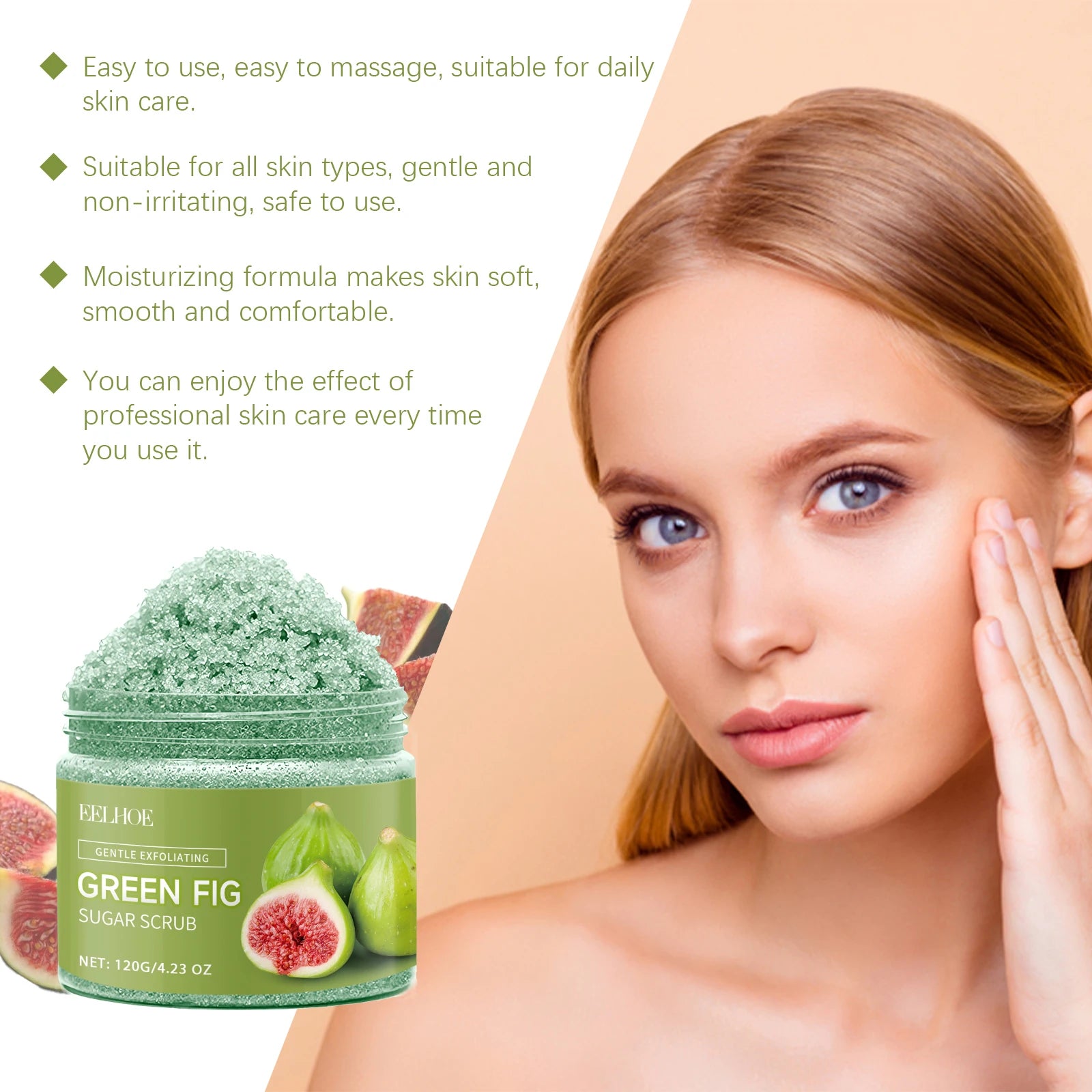 Green Fig Sugar Scrub | Natural Exfoliating Body Polish for Radiant Skin Scrubs Treatments Tidesmit