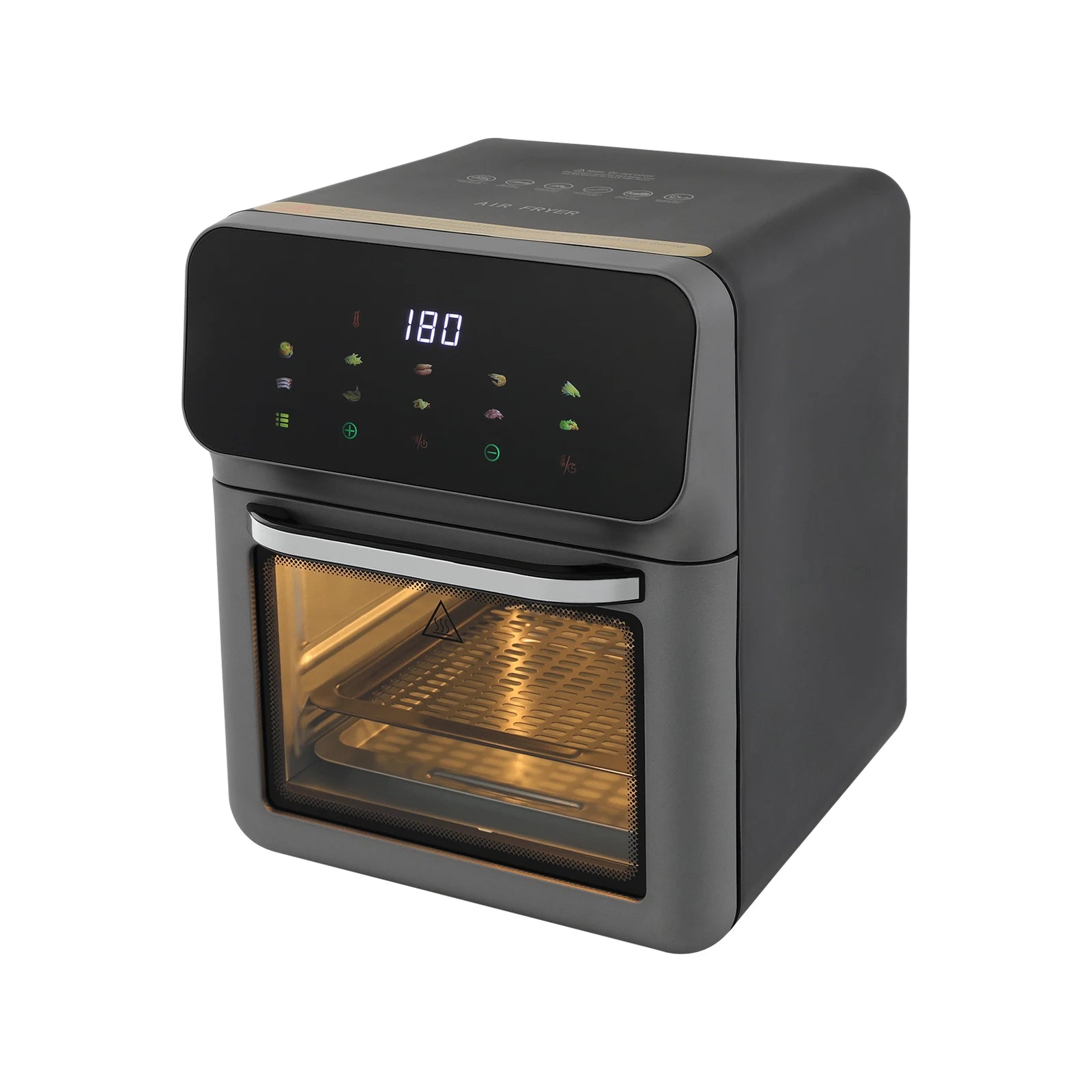 Air Fryer 10L 2.64Gal, Hot Air Fryer with Viewing Window & Touchscreen, 1350W 176-392°F for Family Meals