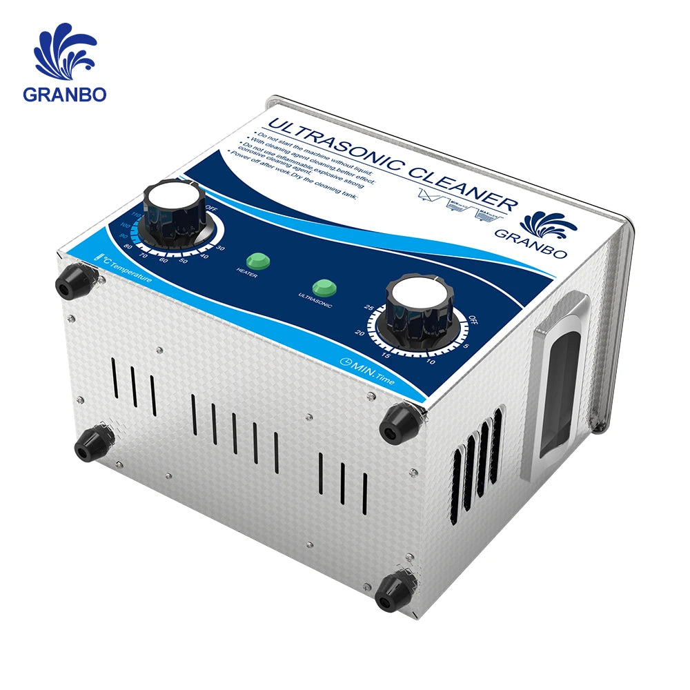 Tidesmit 3.2L ultrasonic cleaner with 180W heater for jewelry watches and PCB parts side view feature
