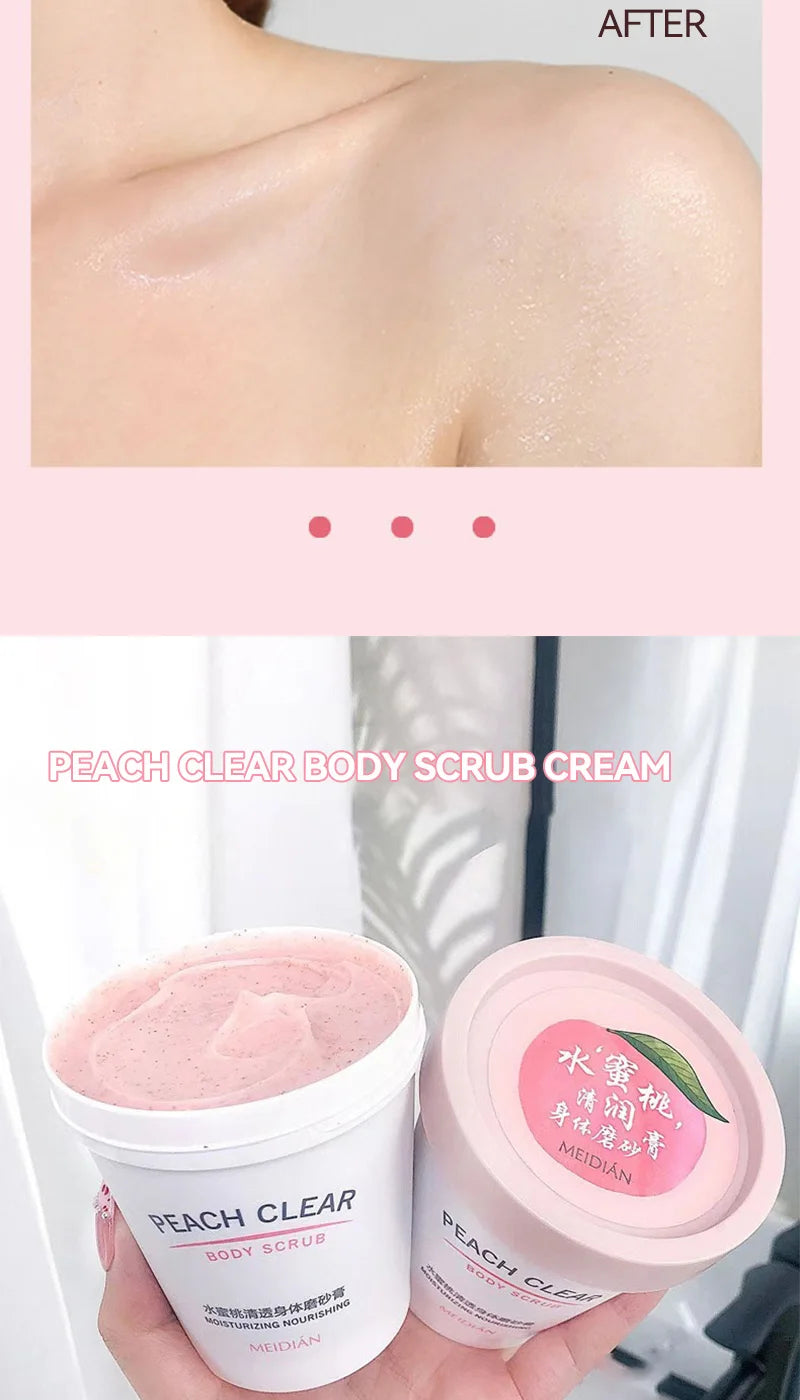 Peach Extract Body Scrub 200g - Natural Exfoliating Skin Smoothing Treatment Scrubs Treatments Tidesmit