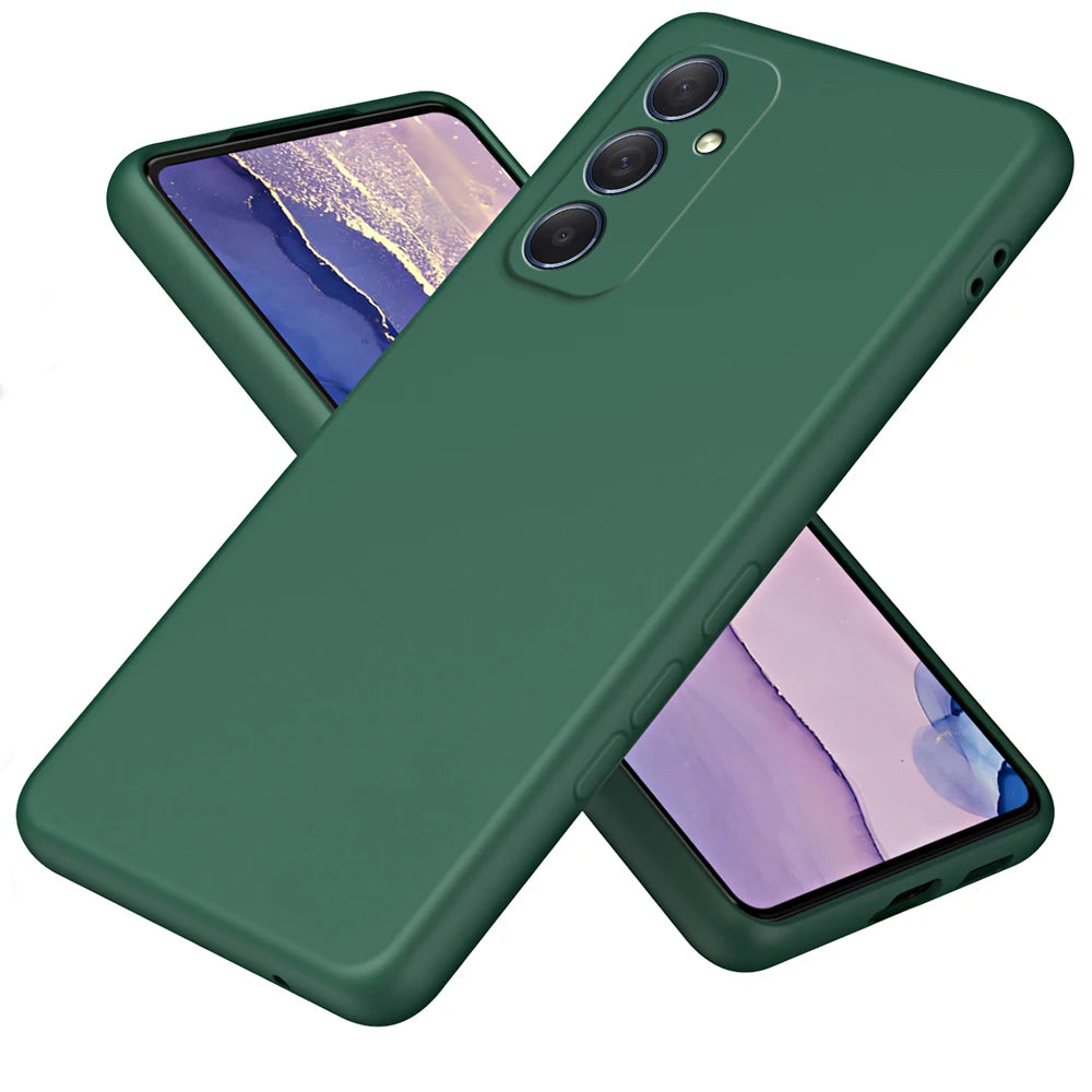 Samsung Galaxy A55 Silicone Case - Slim Shock-Absorbing Cover army green Tidesmit