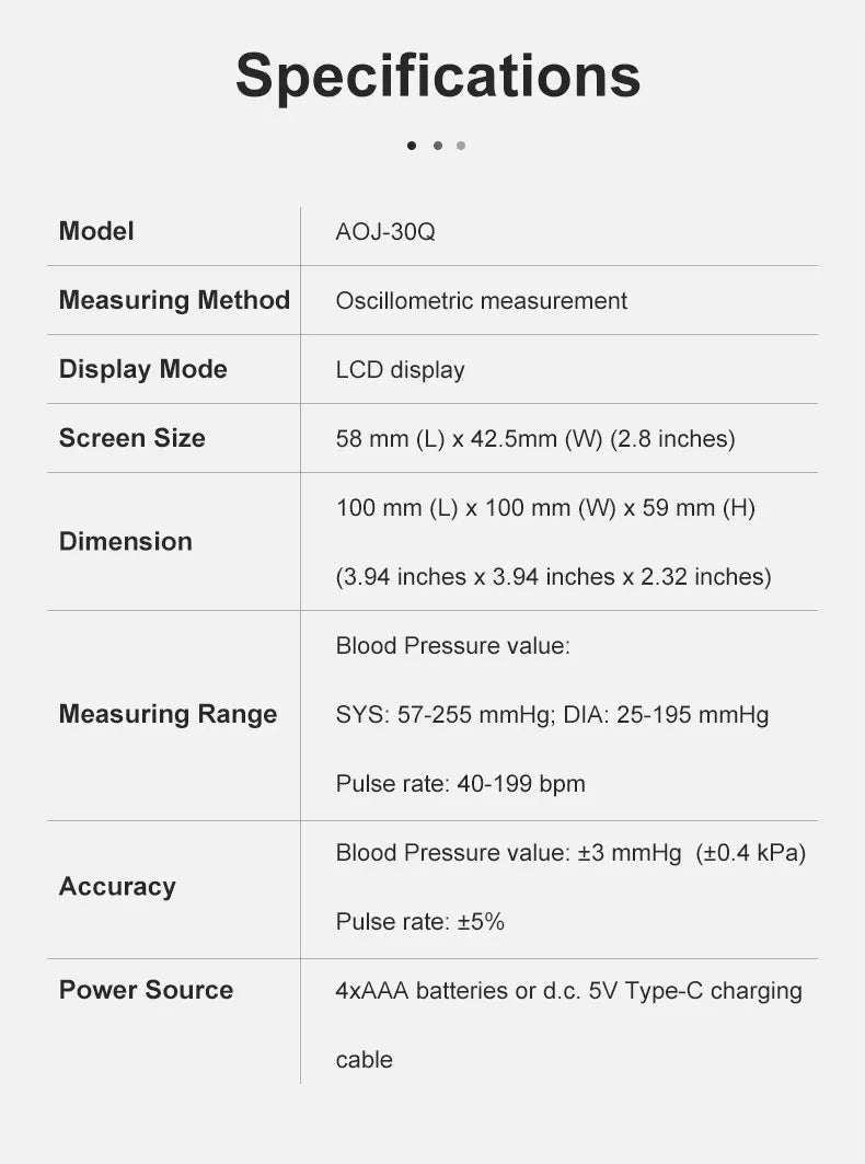 Round Upper Arm Blood Pressure Monitor Automatic Accurate Digital Medical BP Meter Sphygmomanometer for Elderly Home Use