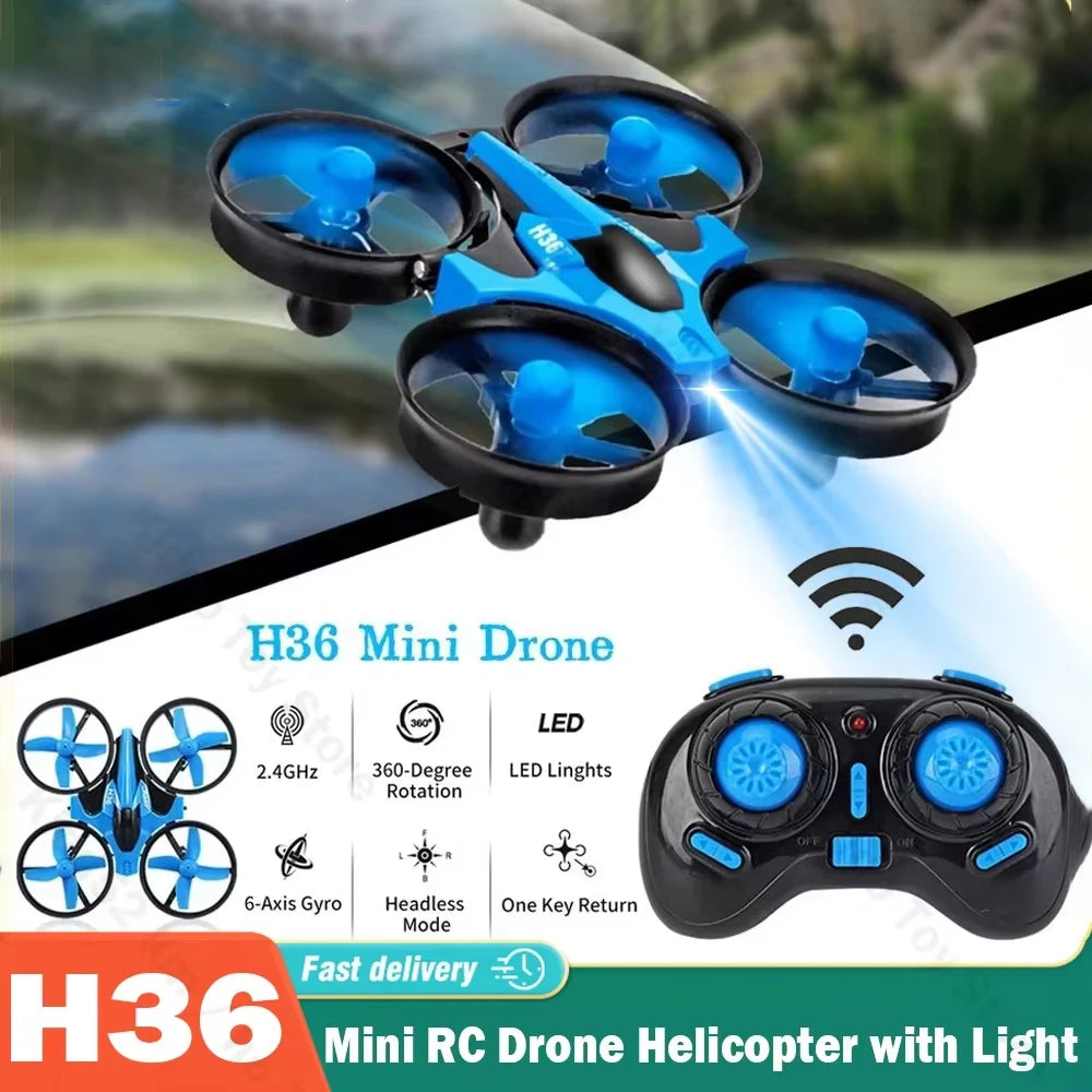 Mini Foldable Drone - 6-Axis Stability 2.4G Toy - Blue/Black Tidesmit