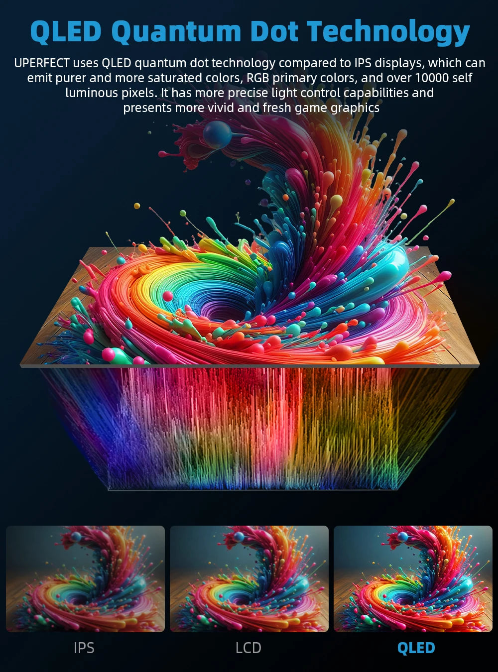 UPERFECT 2K 144Hz 18” Portable Gaming Monitor 100% DCI-P3 VESA Mount Matte Screen Mini HDMI & USB-C Travel Monitor for Laptop