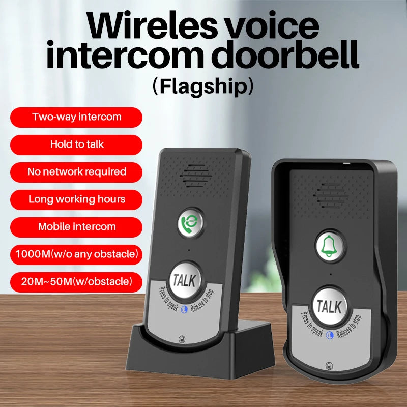 1000m wireless Intercom Doorbell Audio Door Phone Door Ring