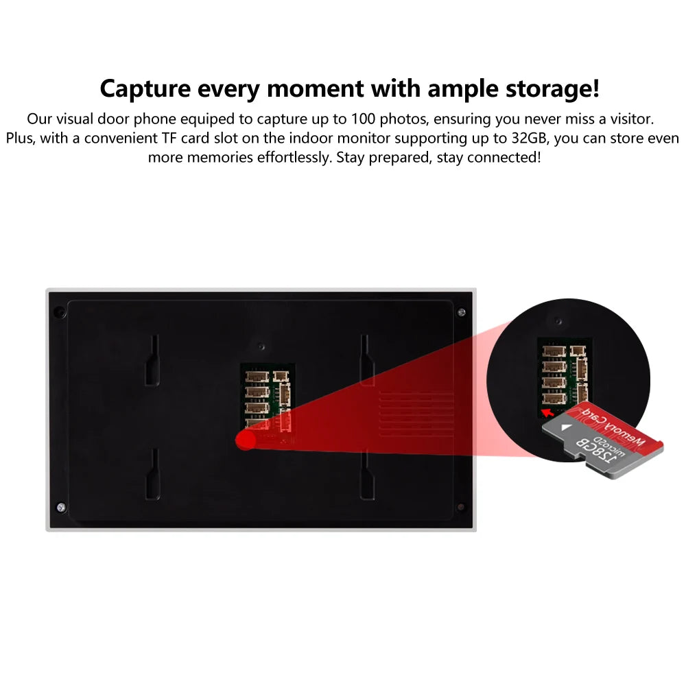 TUYA 1080P 7 Inch Color Touch Screen Wireless Wifi Video Doorbell Smart App Home Intercom Kit for RFID Access Control System