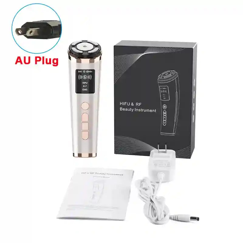 HIFU Face Lifting Machine with EMS Microcurrent & Heat Therapy Eye Massage Instrument AU Plug Tidesmit