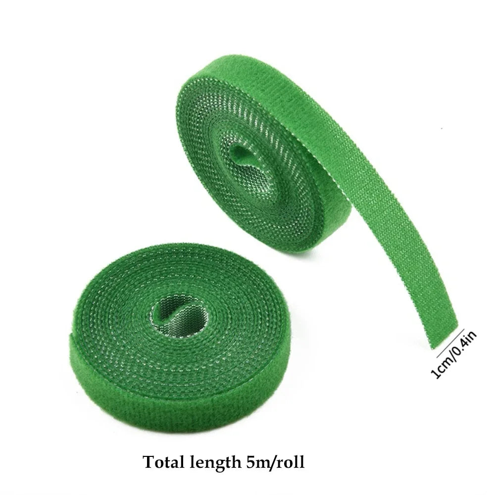 Self Adhesive Plant Nylon Cable Tie Green Adjustable Plants Hook Loop Support Garden Twine Bandage Reusable Fastener Tape Strips