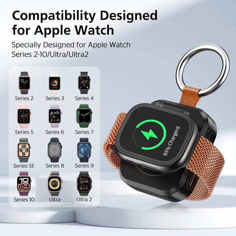 Portable Magnetic Watch Charger for Apple & Samsung Fast Charging Tidesmit