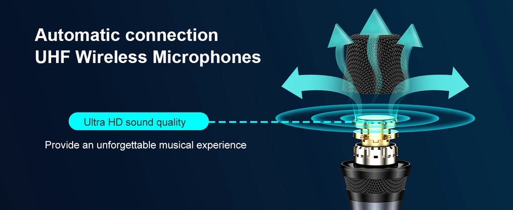 Wireless Bluetooth Speaker, Karaoke Machine with 2 Microphone, Home Karaoke System with LED Party Light, Remote Control