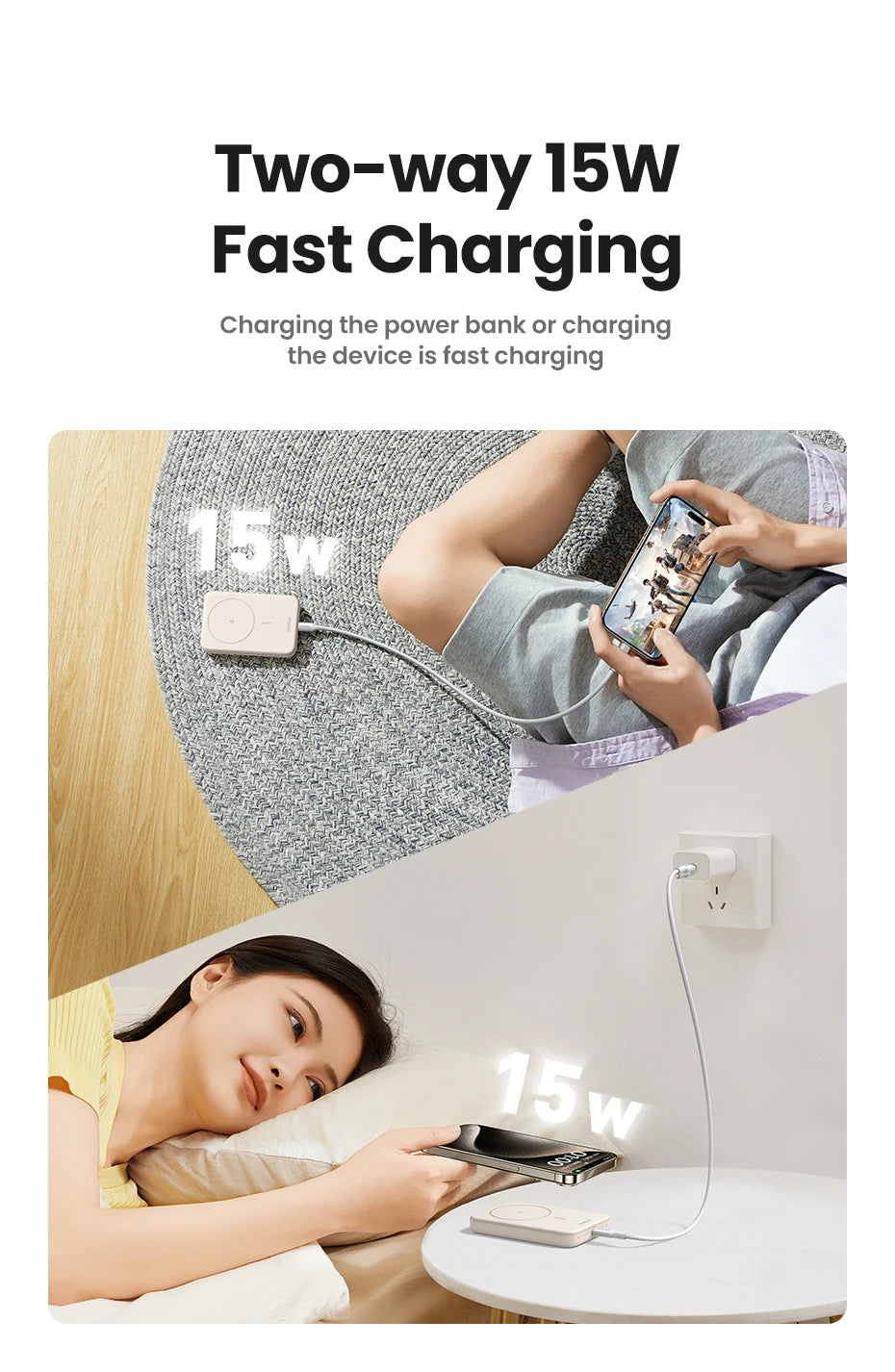Magnetic Power Bank 5000mAh/10000mAh Portable Fast Charging Battery Tidesmit