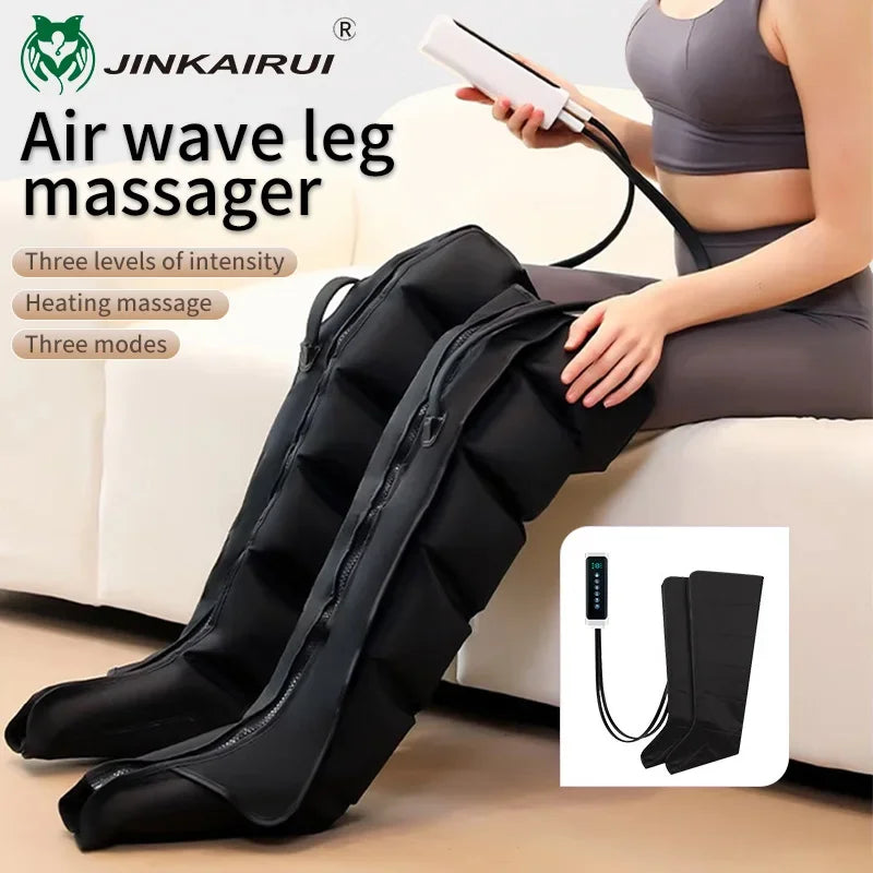 Air Pressure Leg Massager with Heat Therapy & Deep Tissue Relief Back Massage Instrument Tidesmit