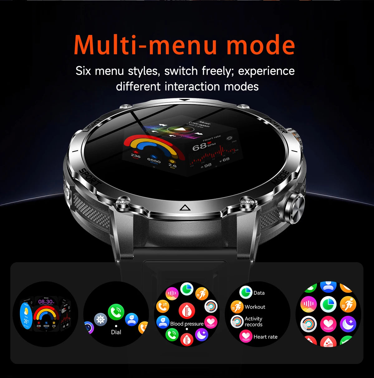 LIGE TANK Ultra Military Smart Watch 1400mAh Battery 10ATM Waterproof Heart Rate LED Flashlight Sports Bracelet Men Smartwatch