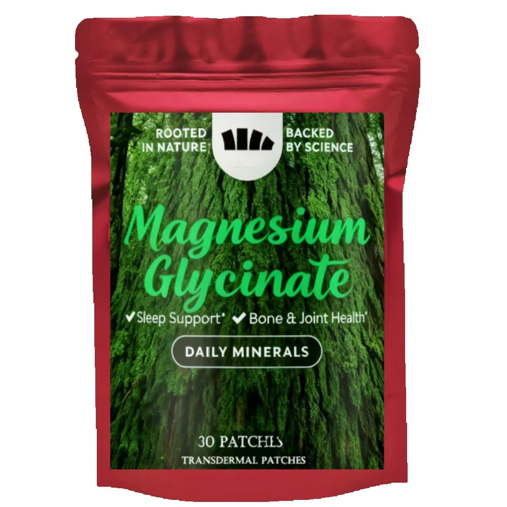 30 Patches Magnesium Glycinate Transdermal Patches for Brain Health, Bone Health, Energy