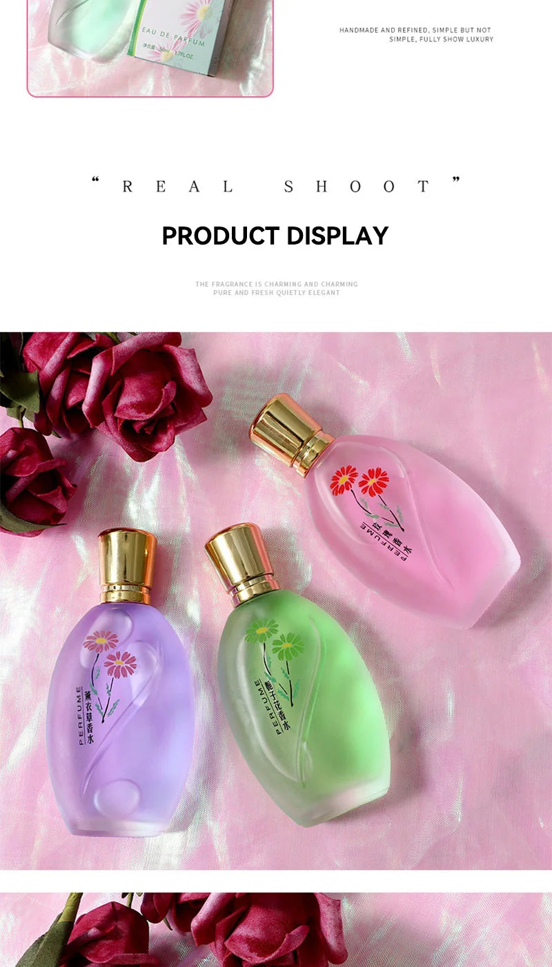 Osmanthus Gardenia floral Eau de Parfum for women. 50ml oval glass perfume bottles with gold caps. Fresh daily scent.