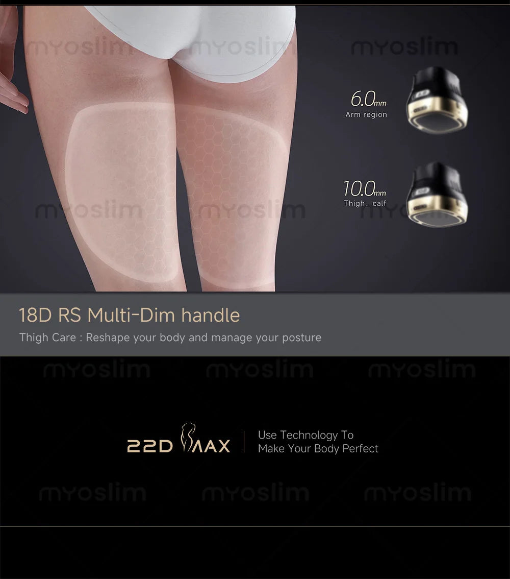 Tidesmit 22D MAX HIFU beauty equipment for facial tightening and fat reduction, side profile view of model 25