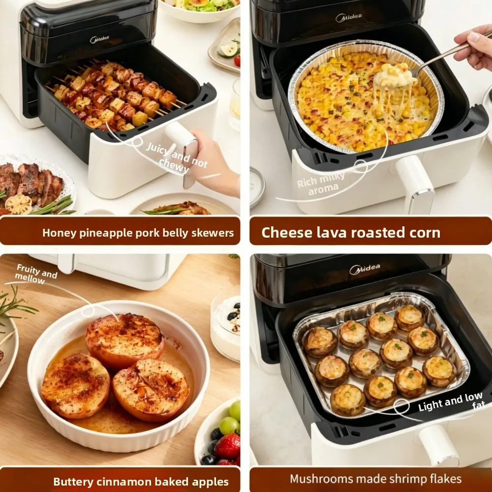 Midea 6.5L Air Fryer Steam Oven Combo 2050W Large Capacity Kitchen Appliance Oil Free Health Cooker Automatic Stirring 220V