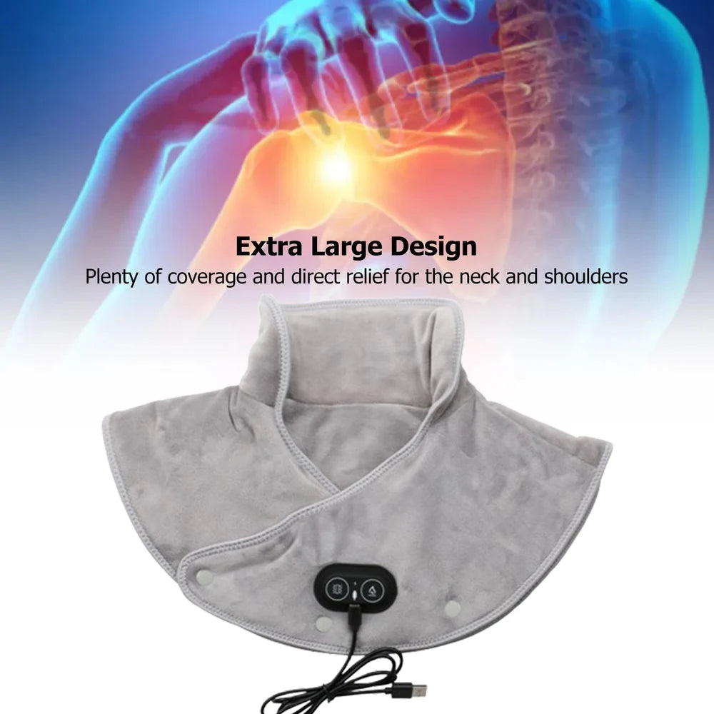 Electric Heating Shoulder Neck Wrap with Vibration Therapy Fascia Gun Tidesmit