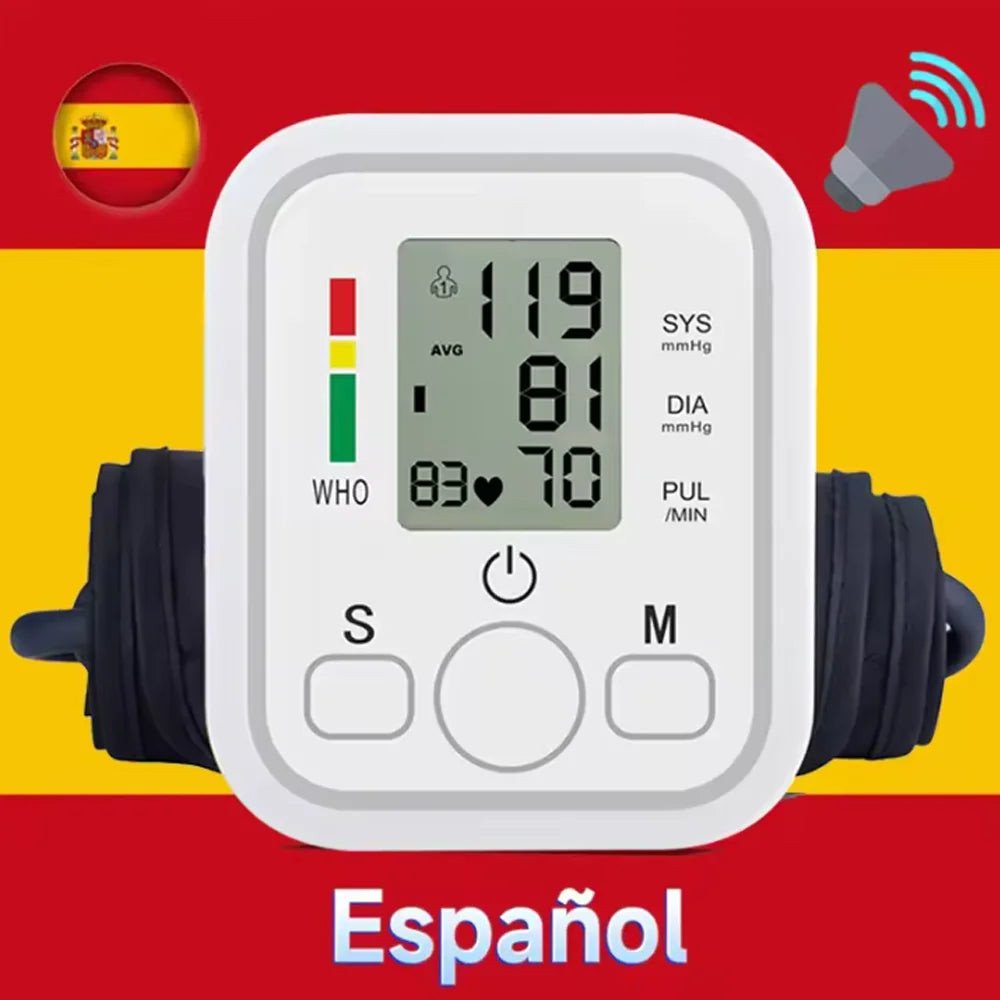 Hublizer Blood Pressure Monitor Digital Sphygmomanometer Automatic Tensiometer Tonometer Home Medical Use Heart Rate Pulse Meter