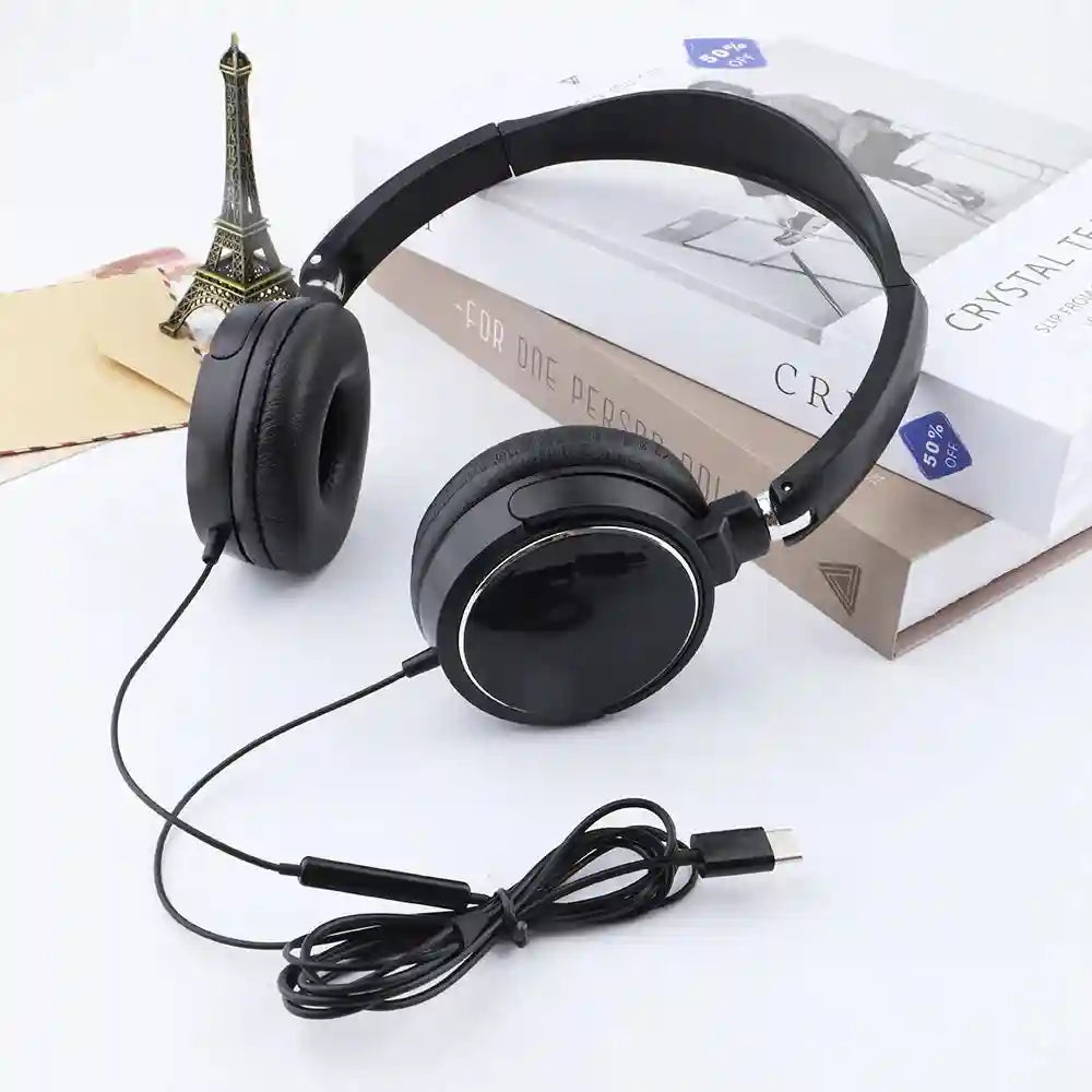 Noise Cancelling Wired Over-Ear Headphones with Mic - Tidesmit Tidesmit