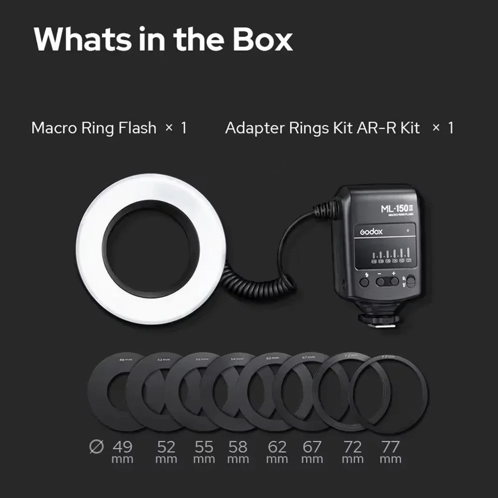 Godox ML-150II Macro Ring Flash – Professional DSLR Lighting Kit Tidesmit
