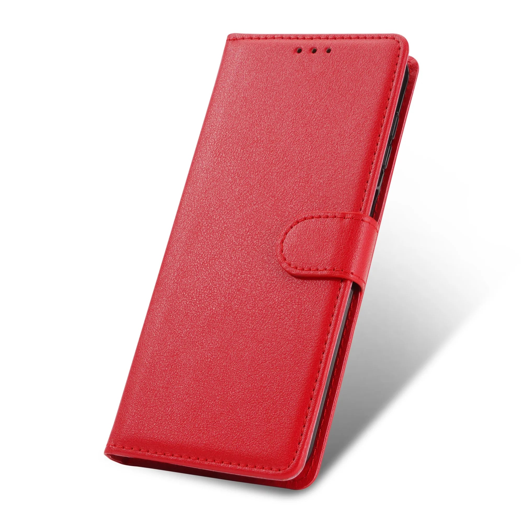 Flip Wallet Case for Xiaomi Redmi and Poco with Wrist Strap Red Case & Strap Tidesmit