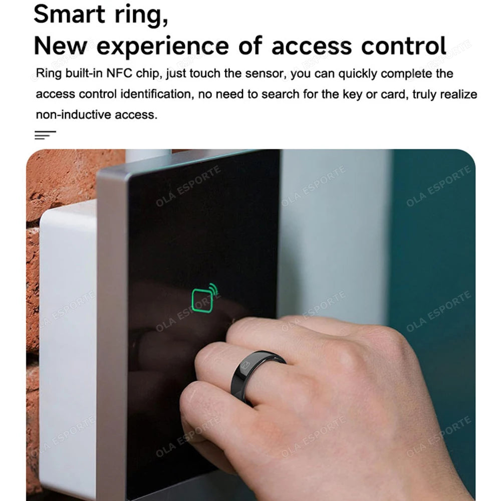 NFC Access Control Smart Ring Multifunction 5 ATM Waterproof Ceramic Heart Rate Blood Oxygen Monitoring For Men Women Smartring Tidesmit