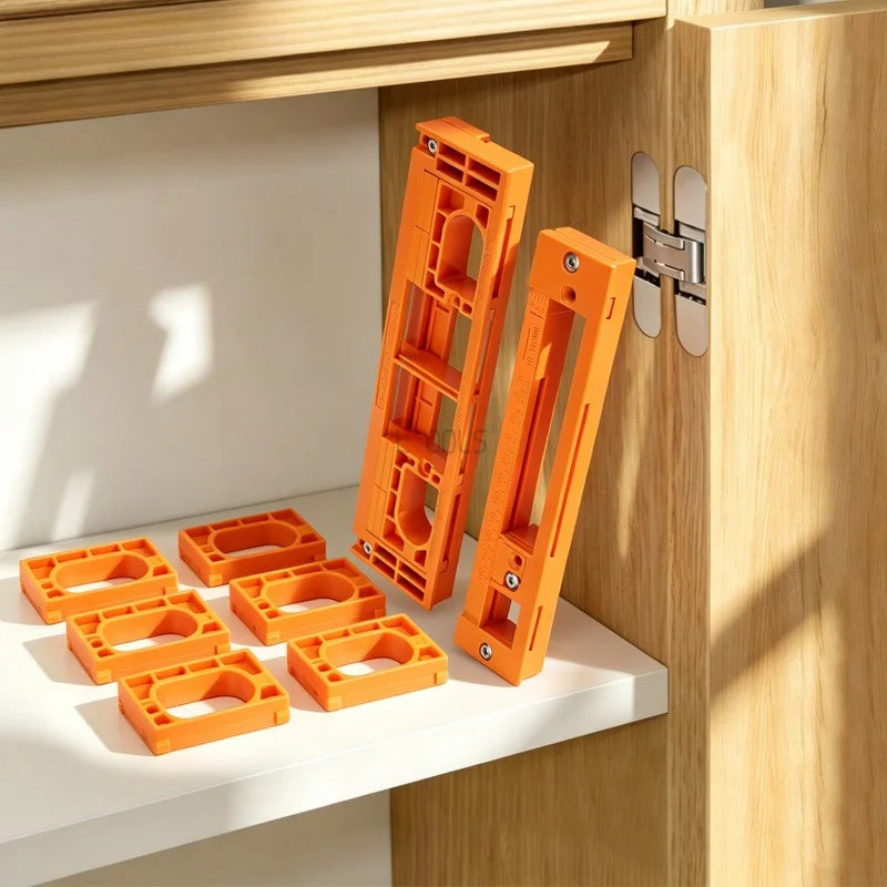 Adjustable Hinge Routing Jig Invisible Door Hinge Mortising Template Precision Woodworking Locator for Door Hinge Installation
