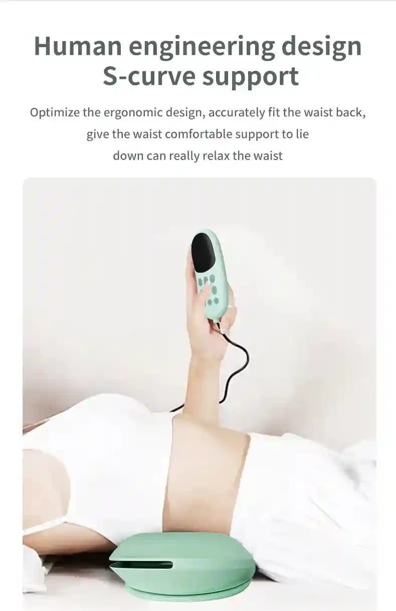 Electric Lumbar Traction Device with Heat Therapy and Adjustable Modes Massage Roller Tidesmit