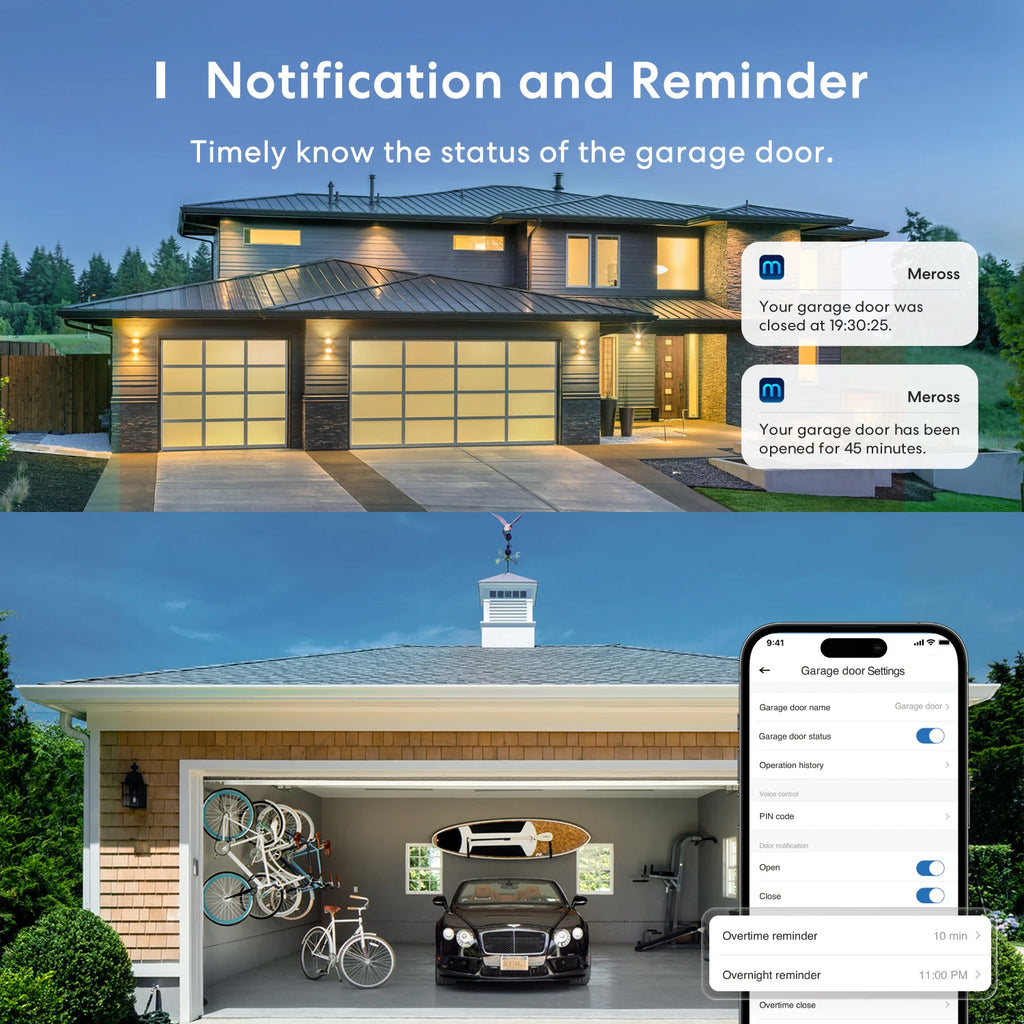 Meross HomeKit Smart WiFi Garage Door Opener, Works with Apple HomeKit, Siri, CarPlay, Alexa, Google Assistant and SmartThings