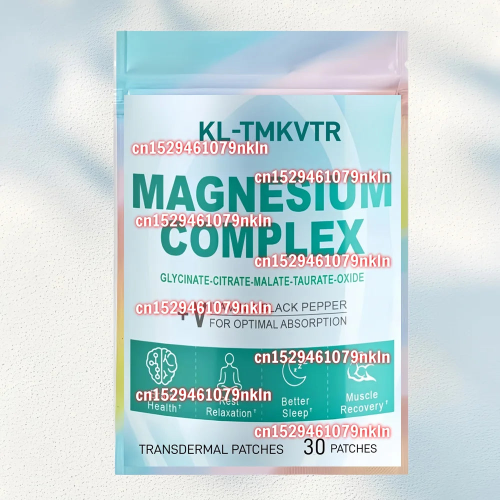 30 Patches Magnesium Complex Transdermal Patches Magnesium Glycinate, Citrate, Taurate, Malate for Leg Cramps, Muscle Relief