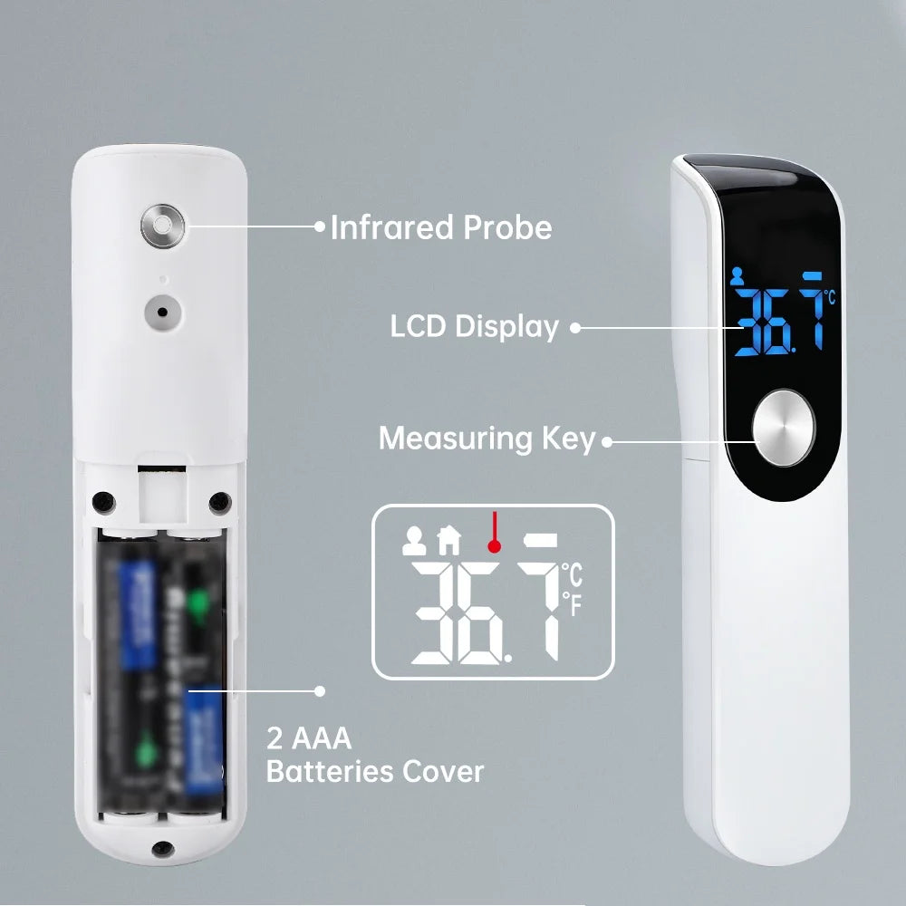 Wrist Blood Pressure Monitor LED English Voice Broadcast Tonometer BP Monitor Non Contact Infrared Medical Thermometer